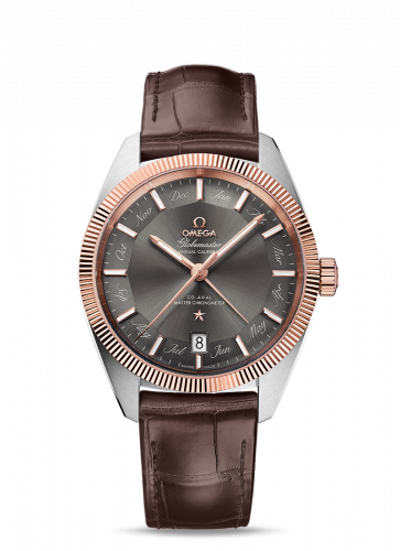 Globemaster Annual Calendar Stainless Steel / Sedna Gold / Grey