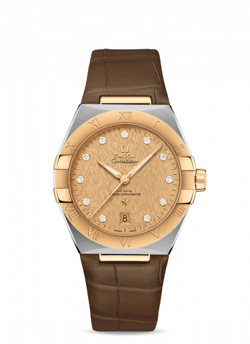 Constellation Master Chronometer 39 Stainless Steel / Yellow Gold / Champagne-Diamond / Alligator