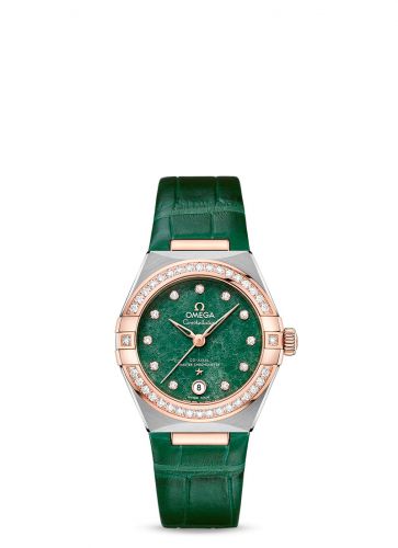 Constellation Manhattan 29 Co-Axial Master Chronometer Stainless Steel / Sedna Gold / Diamond / Green Aventurine