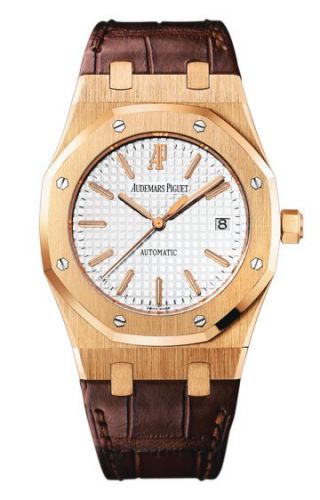Royal Oak 15300 Pink Gold / Silver / Strap
