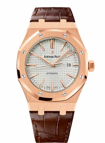 Royal Oak 15400 Pink Gold / Silver / Strap
