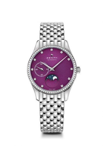 Elite Ultra Thin Lady Moonphase Purple / Diamond / Bracelet