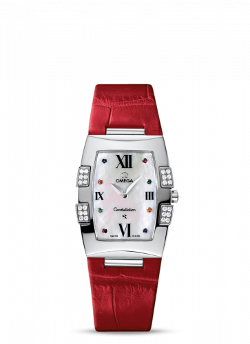 Constellation Quadrella Quartz 25 Stainless Steel / MOP / Red Alligator