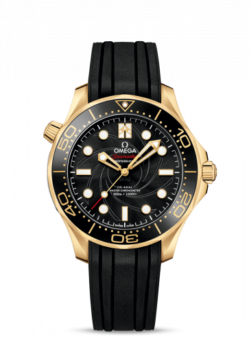 Seamaster Diver 300M Master Co-Axial 42 James Bond Yellow Gold / Black / Rubber