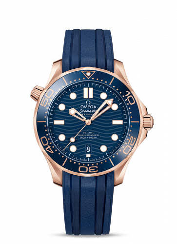 Seamaster Diver 300M Master Co-Axial 42 Sedna Gold / Blue / Rubber