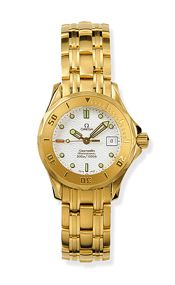 Seamaster Diver 300M Quartz 28 Yellow Gold / White / Bracelet