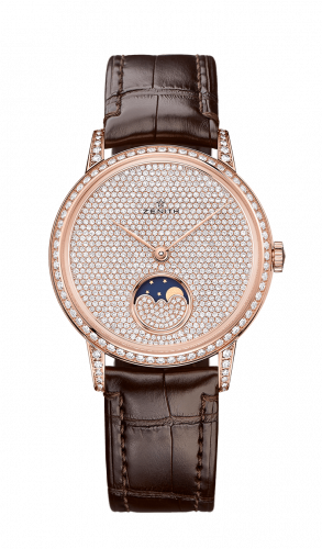 Elite Lady Moonphase Rose Gold / Diamond / Alligator