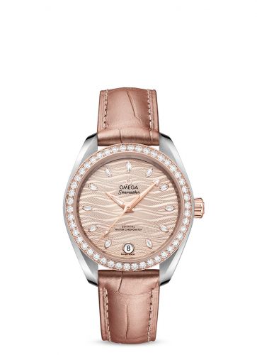 Seamaster Aqua Terra 150M Master Chronometer 34 Stainless Steel / Sedna Gold / Diamond / Grey - Diamond / Alligator
