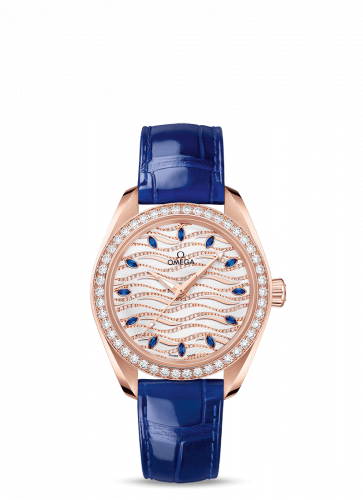 Seamaster Aqua Terra 150M Master Chronometer 34 Sedna Gold / Diamond / Wave Sapphire / Alligator