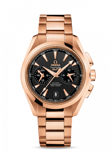 Seamaster Aqua Terra 150M Co-Axial 43 GMT Chronograph Red Gold / Grey / Bracelet