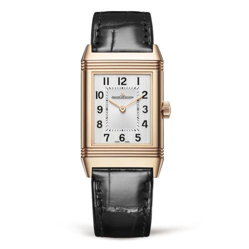 Reverso Classic Medium Thin Pink Gold / Silver / Alligator