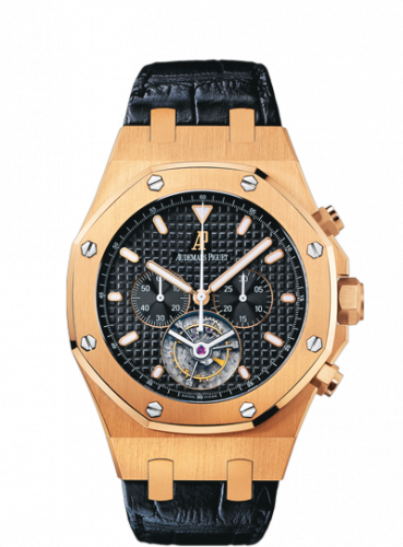 Royal Oak Tourbillon Chronograph Pink Gold / Black / Strap