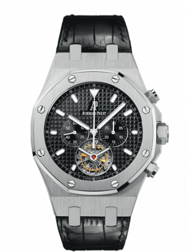 Royal Oak Tourbillon Chronograph Stainless Steel / Black / Strap