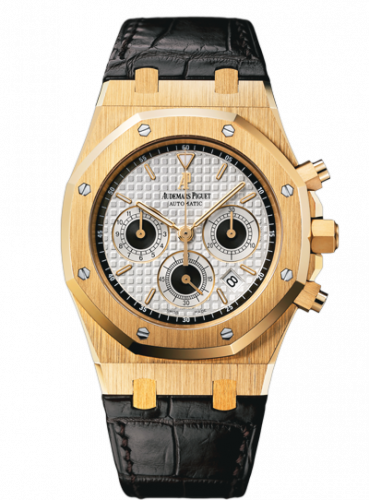 Royal Oak 26022 Chronograph Yellow Gold / Silver / Strap