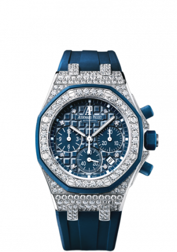 Royal Oak Offshore 26092 Lady Chronograph White Gold / Blue