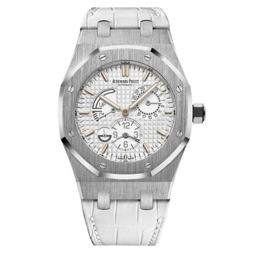Royal Oak 26124 Dual Time Stainless Steel / White / Strap