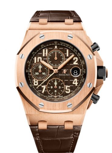 Royal Oak Offshore 42 Pink Gold / Brown / Alligator