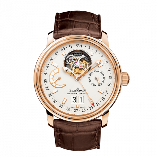Léman Tourbillon Semainier Grande Date Red Gold / Opaline / Alligator