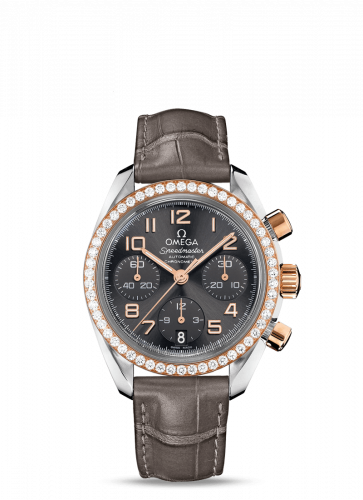 Speedmaster Date 38 Stainless Steel / Red Gold / Diamond / Grey