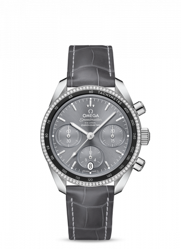 Speedmaster Co-Axial 38 Stainless Steel / Diamond / Grey / Strap