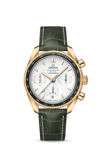 Speedmaster Co-Axial 38 Yellow Gold / Silver / Strap