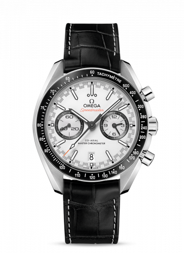 Speedmaster Racing Master Co-Axial Stainless Steel / White / Alligator