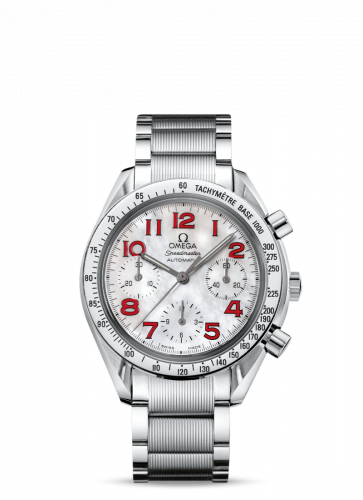Speedmaster Reduced Ladies Stainless Steel / MOP-Red / Bracelet