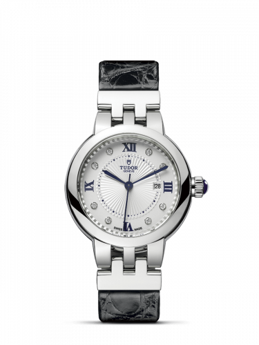 Clair de Rose 30 Stainless Steel / Silver-Diamond / Alligator