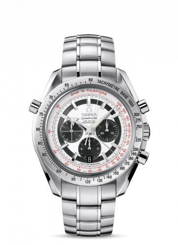 Speedmaster Broad Arrow Co-Axial Rattrapante Stainless Steel / Panda / Bracelet
