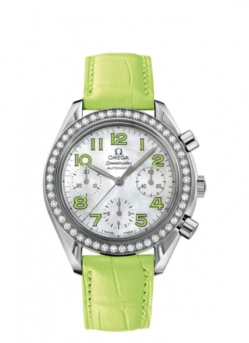 Speedmaster Reduced Ladies Stainless Steel / Diamond / MOP/ Green
