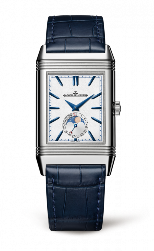 Reverso Tribute Moon Stainless Steel / Silver / Alligator