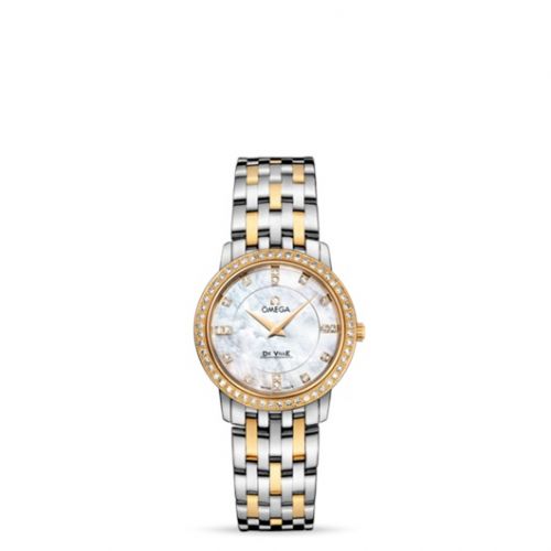 De Ville Prestige Quartz 27 Stainless Steel / Yellow Gold / Diamond / MOP / Bracelet
