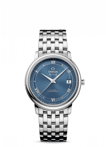 De Ville Prestige Co-Axial 36.8 Stainless Steel / Vintage Blue / Bracelet