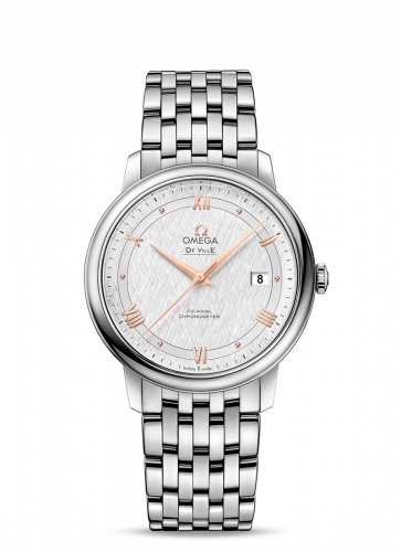De Ville Prestige Co-Axial 39.5 Stainless Steel / Vintage Silver Silk / Bracelet