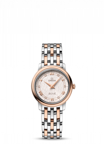 De Ville Prestige Quartz 27.4 Stainless Steel / Red Gold / Vintage Silver Silk / Bracelet