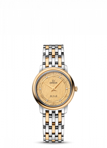 De Ville Prestige Quartz  27.4 Stainless Steel / Yellow Gold / Vintage Champagne Silk / Bracelet