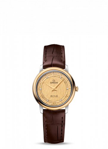 De Ville Prestige Quartz  27.4 Stainless Steel / Yellow Gold / Vintage Champagne Silk