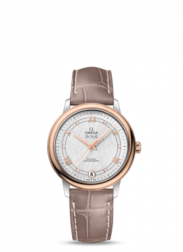 De Ville Prestige Co-Axial 32.7 Stainless Steel / Red Gold / Vintage Silver Silk