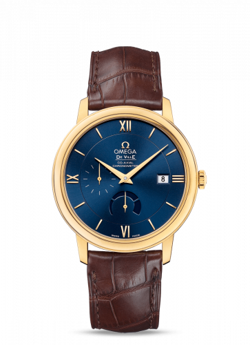 De Ville Prestige Co-Axial 39.5 Power Reserve Yellow Gold / Blue