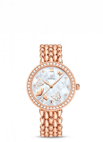 De Ville Prestige Dewdrop Co-Axial 32.7 Red Gold / MOP  Butterfly / Diamond / Bracelet