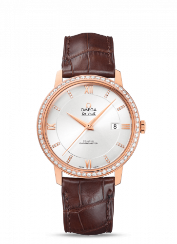 De Ville Prestige Co-Axial 39.5 Red Gold / Silver / Diamond