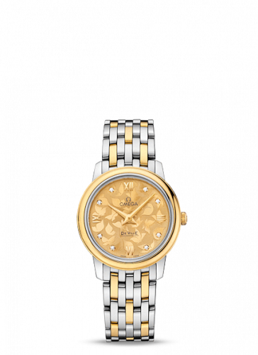 De Ville Prestige Quartz 27.4 Stainless Steel / Yellow Gold / Champagne Butterfly / Bracelet