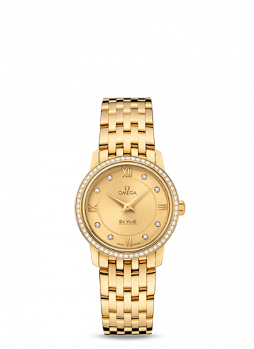 De Ville Prestige Quartz 27.4 Yellow Gold / Champagne-Diamond / Bracelet