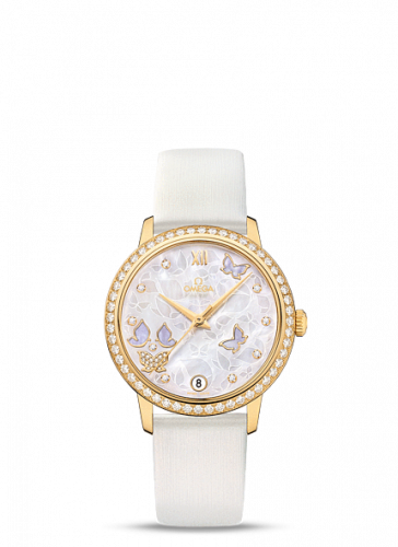 De Ville Prestige Co-Axial 32.7 Yellow Gold / MOP Butterfly Diamond