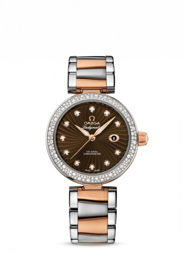 LadyMatic Co-Axial 34 Stainless Steel / Red Gold / Diamond / Brown / Bracelet