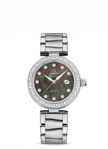 LadyMatic Co-Axial 34 Stainless Steel / Diamond / Brown MOP / Bracelet