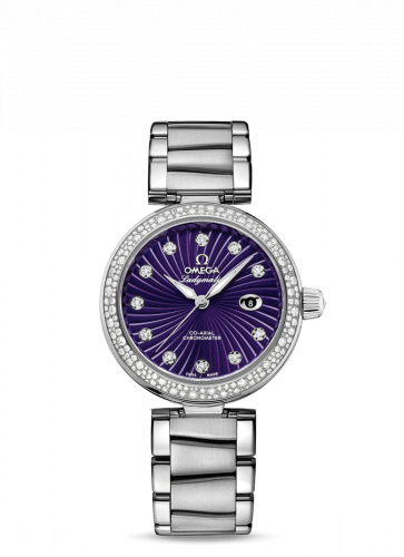 LadyMatic Co-Axial 34 Stainless Steel / Diamond / Purple / Bracelet