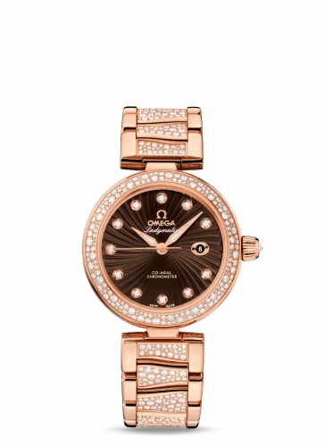 LadyMatic Co-Axial 34 Red Gold / Diamond / Brown / Diamond Bracelet