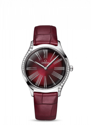 De Ville Trésor 36 Stainless Steel / Red - Roman / Alligator