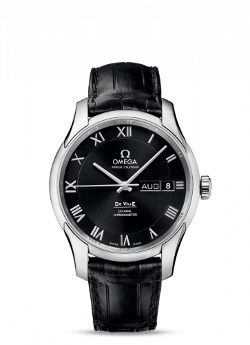 De Ville Co-Axial Annual Calendar Stainless Steel / Black / Alligator